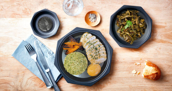 Plateau repas - Fines tranches de poulet aux notes nord-africaines