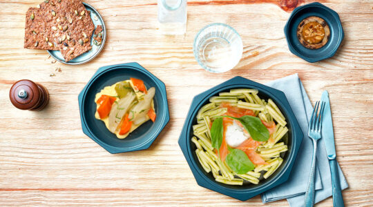 Plateau repas - Casarecce à la truite fumée maison