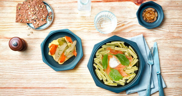 Plateau repas - Casarecce à la truite fumée maison