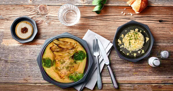 Pavé de truite snacké, purée courge-châtaigne à partir du 22 septembre