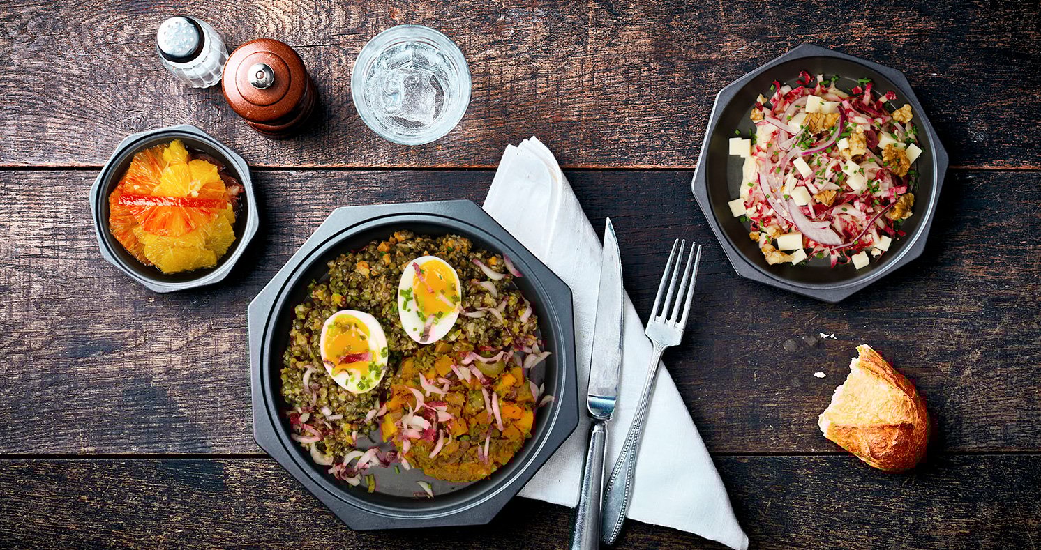 Ratatouille sicilienne de courge, œuf mollet bio (Végétarien, sans gluten)