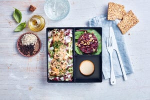 Filet de truite juste saisi, taglionni au citron