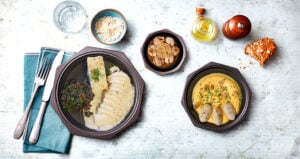 Filet de poulet à la normande, gratin dauphinois