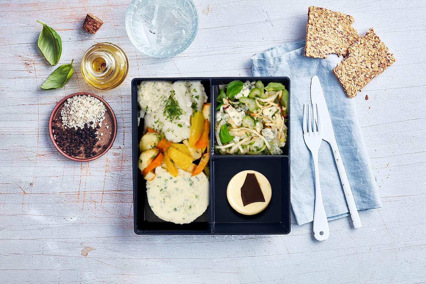 Cabillaud en filet, sauce tartare, poêlée de saison (Sans gluten)