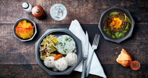 Pavé de daurade, sauce crustacés, gratin d’hiver