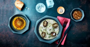 Choux de Bruxelles rôtis, orge façon risotto (végétarien) By Irwin Durand