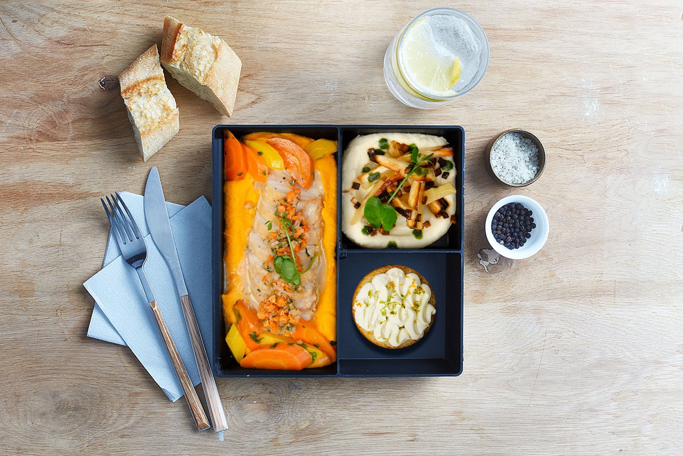 Poulet braisé, carottes en texture By Irwin Durand