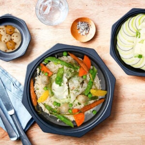 Saint Pierre roulé aux asperges, mini légumes glacés
