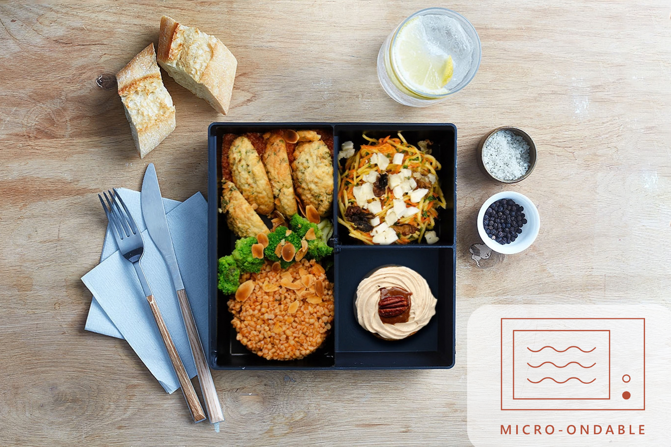 Croquettes de merlu aux herbes, gros boulgour - SQUARE
