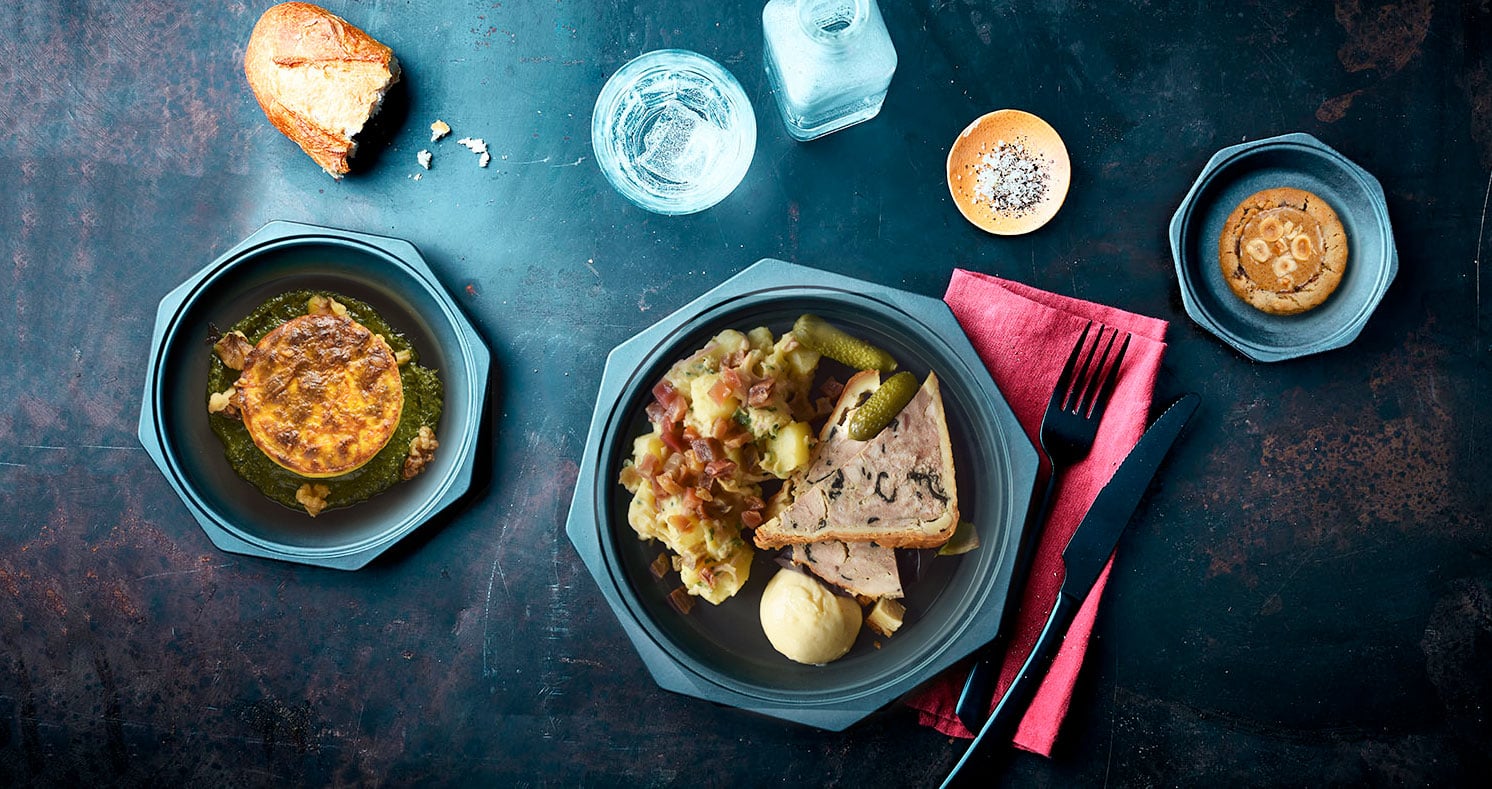 Pâté en croûte, salade bistrot et cornichons à partir du 21 septembre