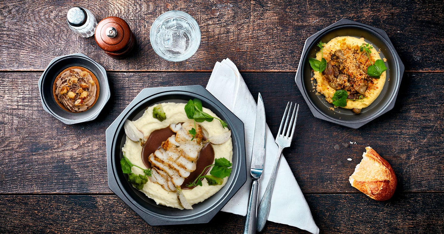 Lotte confite à l'huile d'olive, sauce vin rouge à partir du 21 septembre